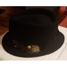 Juicy Couture black wool fedora feather pin  eb-61984774